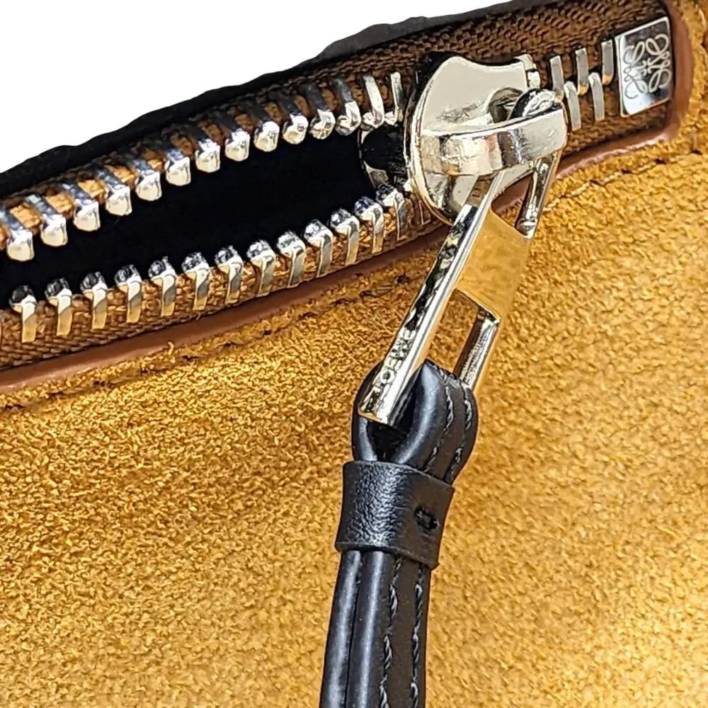 Loewe Men's Puzzle Suede Leather Shoulder Crossbody Bag in Tan - NEW